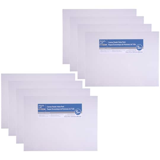 Michaels, 8 Packs: 5 ct. (40 total) 9" x 12" Value Pack Canvas Panel by Artist's Loft® Necessities™ – Category: Bulk Canvas